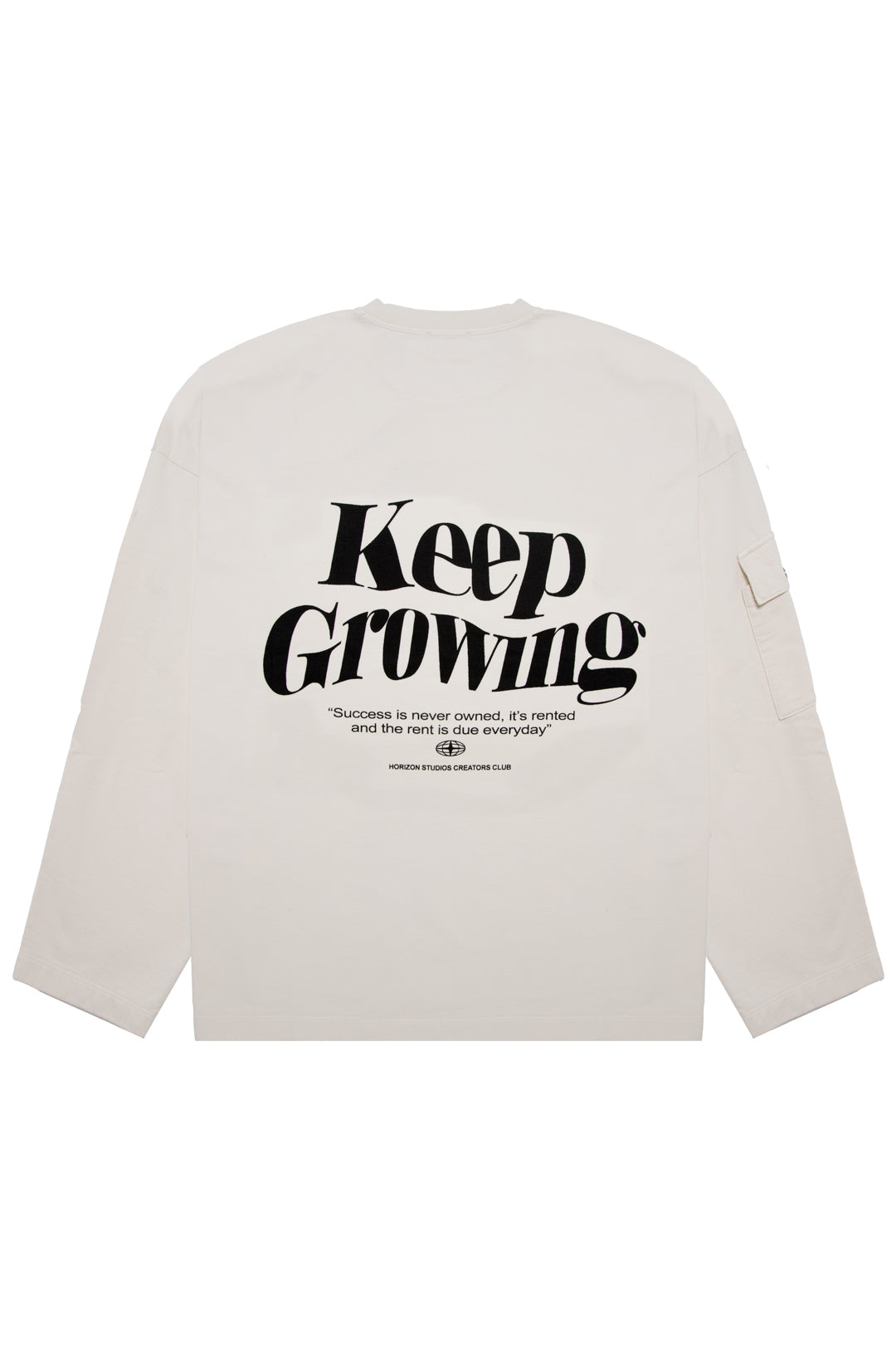 BEIGE “KEEP GROWING” CREWNECK