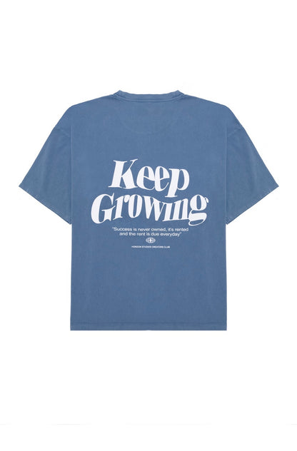 STEEL BLUE "KEEP GROWING" T-SHIRT