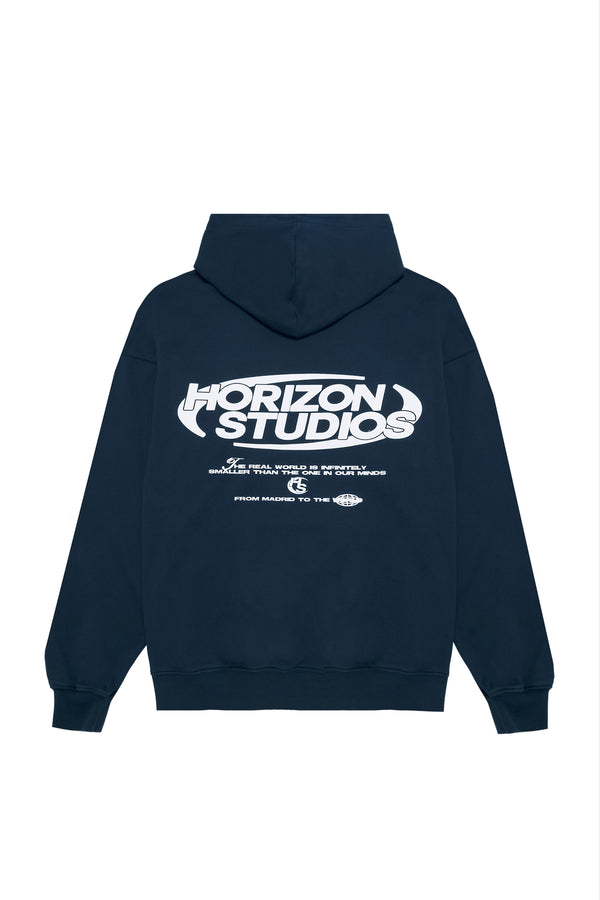NAVY “TO THE WORLD” HOODIE – Horizon Studios