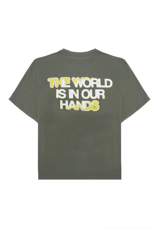 SAGE GREEN "OUR WORLD" T-SHIRT